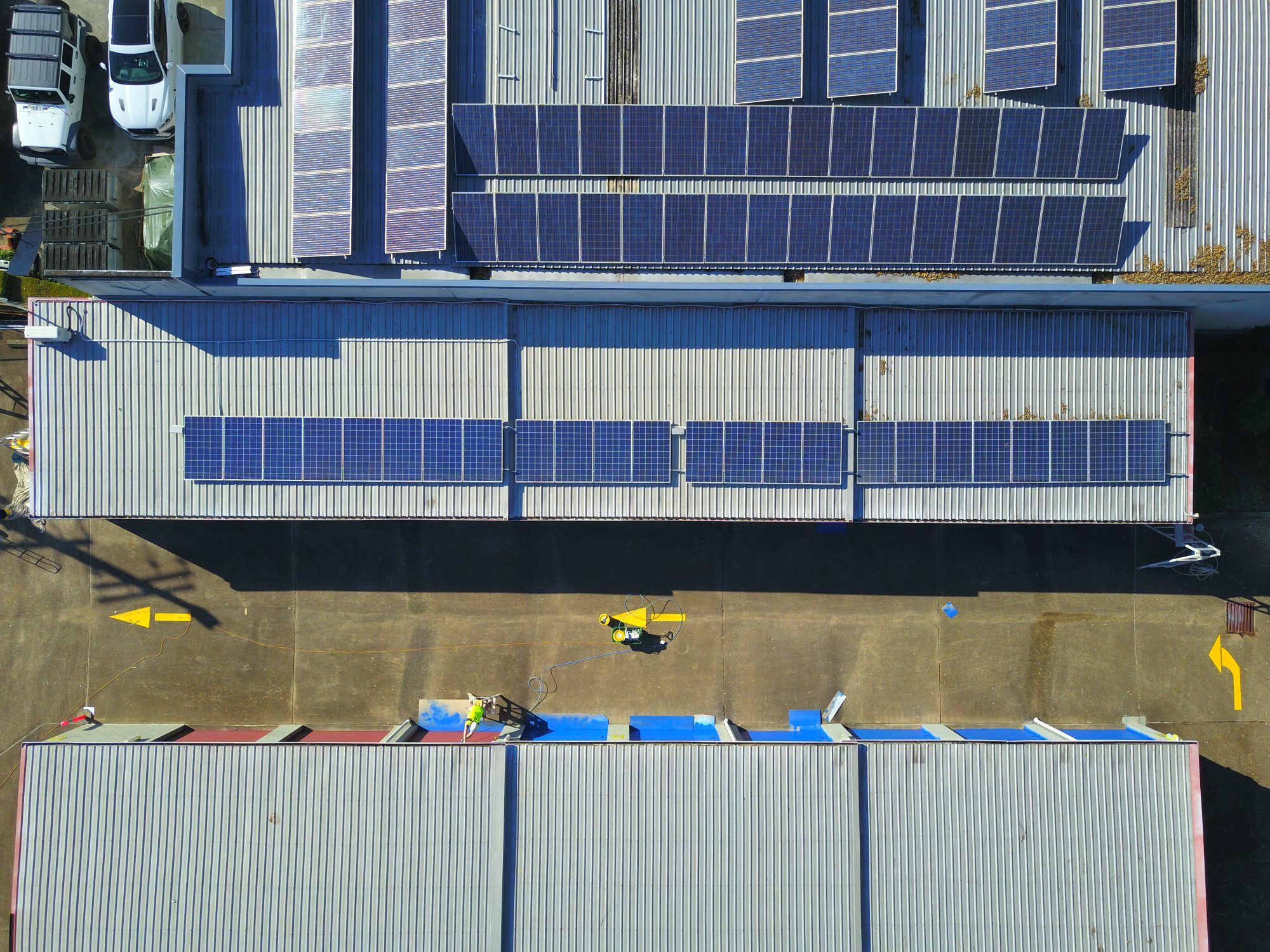 Commercial solar panels after cleaning