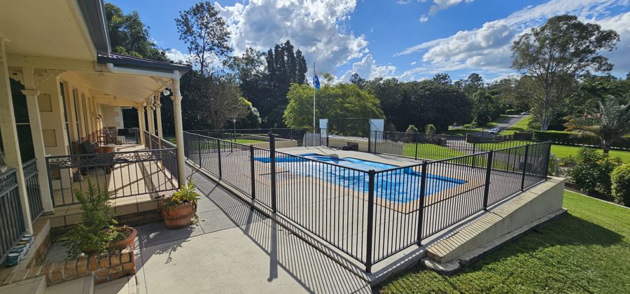 Backyard and pool surrounds after cleaning